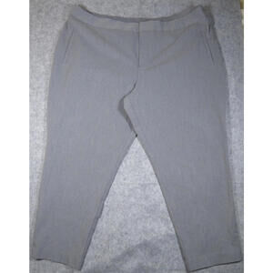 Eloquii Premier Womens Gray High Rise Ankle Pants Plus Work Career Size 24 Short